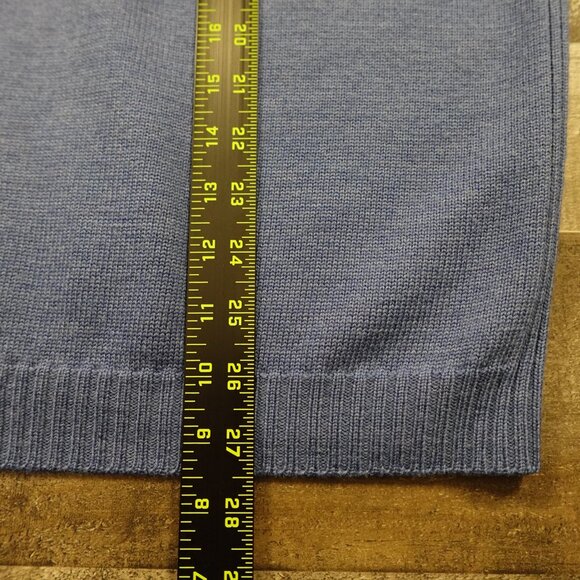 Faconnable wool quarter zip pullover sweater men's XXL blue - Picture 5 of 13